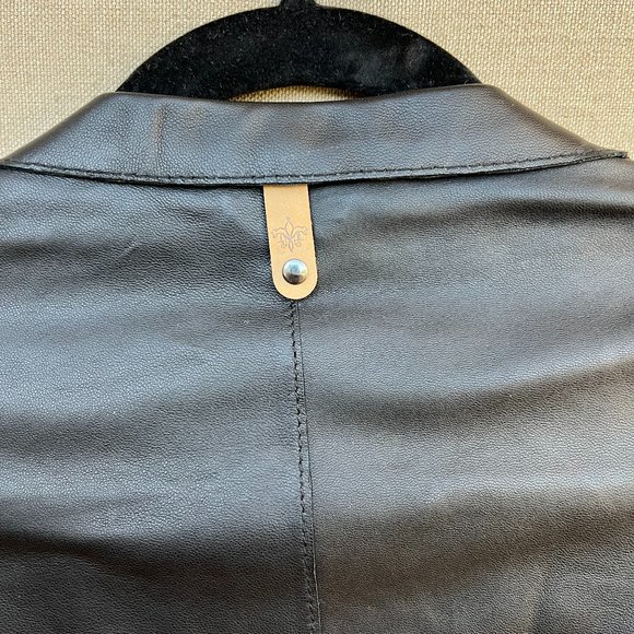 NWT MACKAGE  'Gretal' LAMB SKIN LUX LEATHER Open/Drape Front Jacket Black Size S - Picture 3 of 5